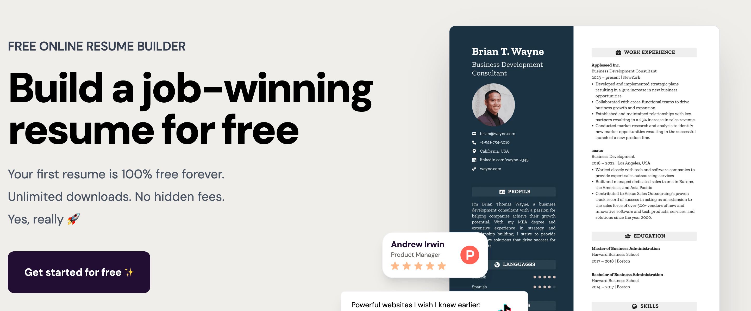 FlowCV interface preview